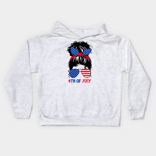 4th of july Kids Hoodie by first12